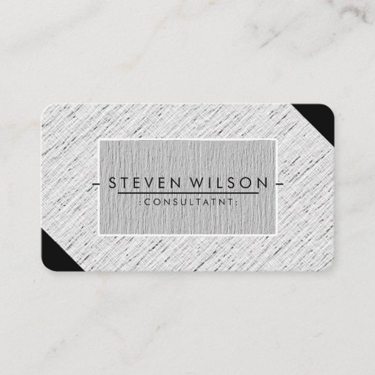 Elegant Professional Modern Subtle Plain Linen Visitekaartje (Voorkant)