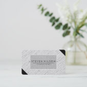 Elegant Professional Modern Subtle Plain Linen Visitekaartje (Staand voorkant)