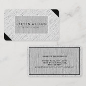 Elegant Professional Modern Subtle Plain Linen Visitekaartje (Voorkant / Achterkant)