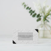 Elegant Professional Modern Subtle Plain Linen Visitekaartje (Staand voorkant)