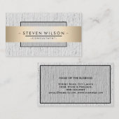 Elegant Professional Modern Subtle Plain Linen Visitekaartje (Voorkant / Achterkant)