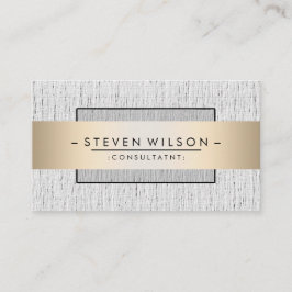 Elegant Professional Modern Subtle Plain Linen Visitekaartje