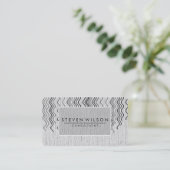Elegant Professional Modern Subtle Plain Linen Visitekaartje (Staand voorkant)