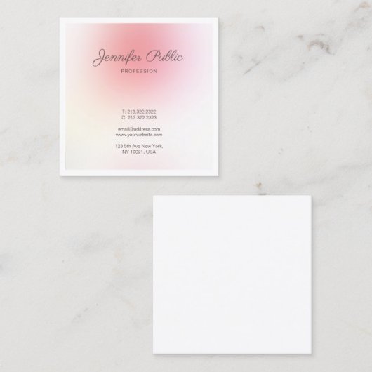 Elegant Professional Modern Trendy Creative Gewoon Vierkante Visitekaartje (Voorkant / Achterkant)