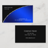 Elegant Professional modern zwart, helder blauw Visitekaartje (Voorkant / Achterkant)