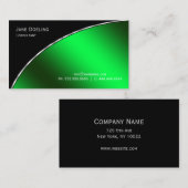 Elegant Professional modern zwart, helder groen Visitekaartje (Voorkant / Achterkant)
