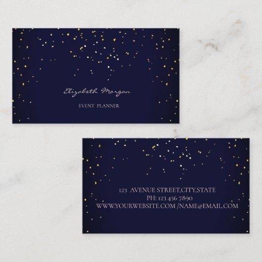 Elegant Professional Moderne Eenvoudige Confetti Visitekaartje (Voorkant / Achterkant)