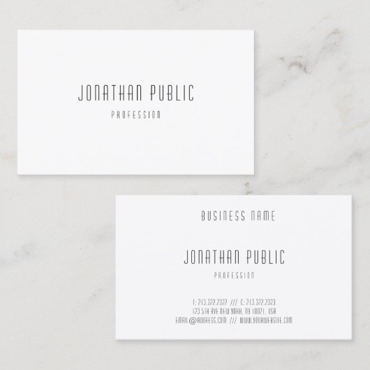 Elegant Professional, moderne, eenvoudige Sjabloon Visitekaartje (Voorkant / Achterkant)