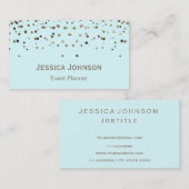 Elegant Professional Moderne Glitter Light Cyan Visitekaartje (Voorkant / Achterkant)