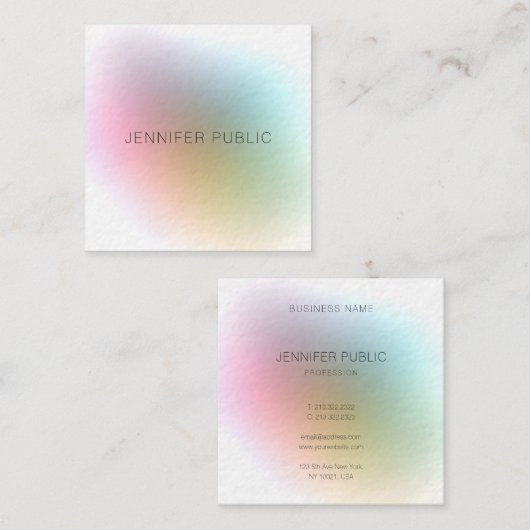 Elegant Professional, moderne, kleurrijke Sjabloon Vierkante Visitekaartje (Voorkant / Achterkant)