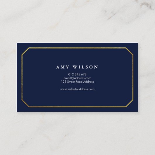 Elegant Professional Monogram blauw Visitekaartje (Achterkant)