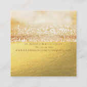 Elegant Professional Monogram Gold Glitter Bokeh Vierkante Visitekaartje (Achterkant)