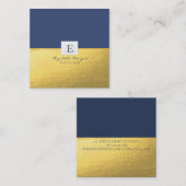 Elegant Professional Monogram Gold Vierkante Visitekaartje (Voorkant / Achterkant)