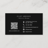 Elegant Professional Monogram Minimalist Black  Visitekaartje (Achterkant)
