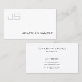 Elegant Professional Monogram Minimalist Plain Visitekaartje (Voorkant / Achterkant)