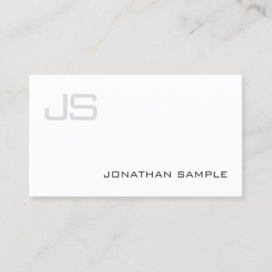 Elegant Professional Monogram Minimalist Plain Visitekaartje (Voorkant)