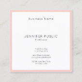 Elegant Professional Monogram Modern Blush Pink Vierkante Visitekaartje (Achterkant)