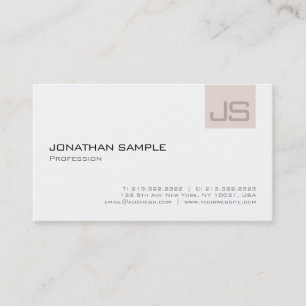 Elegant Professional Monogram Modern Simple Plain Visitekaartje
