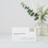 Elegant Professional Monogram Modern Simple Plain Visitekaartje (Staand voorkant)