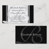 Elegant Professional Monogram R zwart en grijs Visitekaartje (Voorkant / Achterkant)