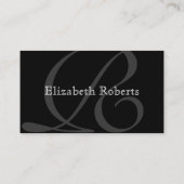 Elegant Professional Monogram R zwart en grijs Visitekaartje (Achterkant)