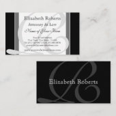 Elegant Professional Monogram R zwart en grijs Visitekaartje (Voorkant / Achterkant)