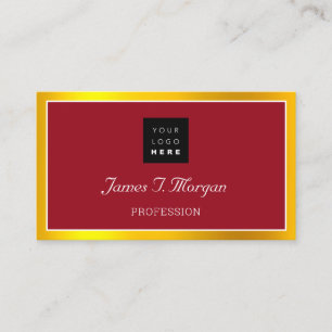 Elegant Professional omgeven Logo Red White Golden Visitekaartje