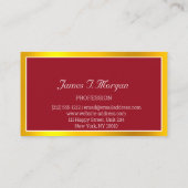 Elegant Professional omgeven Logo Red White Golden Visitekaartje (Achterkant)