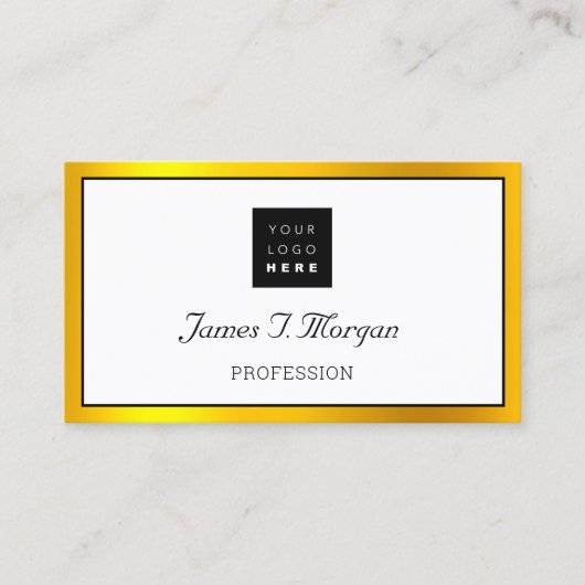 Elegant Professional omhuld zwart-wit Logo Visitekaartje (Voorkant)