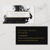 Elegant Professional Personal Black Ink Gold Visitekaartje (Voorkant / Achterkant)