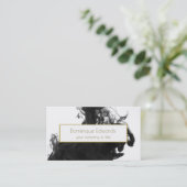 Elegant Professional Personal Black Ink Gold Visitekaartje (Staand voorkant)