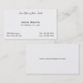 Elegant Professional Plain Attorney Law Kantoor Visitekaartje (Voorkant / Achterkant)