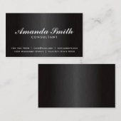 Elegant Professional Plain Black Modern Metal Visitekaartje (Voorkant / Achterkant)
