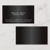 Elegant Professional Plain Black Modern Metal Visitekaartje (Voorkant / Achterkant)