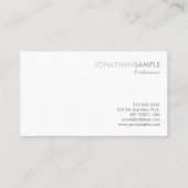 Elegant Professional Plain Black White Grey Matte Visitekaartje (Achterkant)