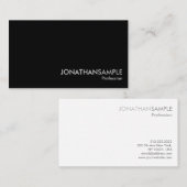 Elegant Professional Plain Black White Grey Matte Visitekaartje (Voorkant / Achterkant)