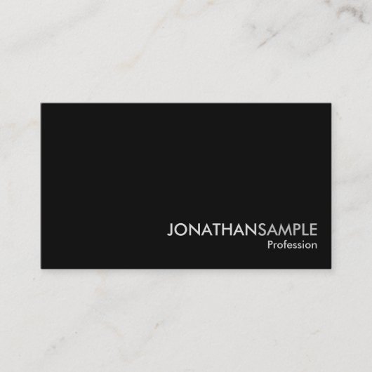 Elegant Professional Plain Black White Grey Matte Visitekaartje (Voorkant)