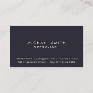 Elegant Professional Plain Modern Gold op Blue Visitekaartje