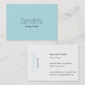 Elegant Professional Plain Modern Powder Blue Visitekaartje (Voorkant / Achterkant)
