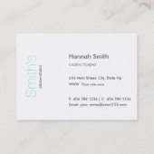 Elegant Professional Plain Modern Powder Blue Visitekaartje (Achterkant)