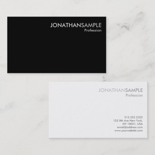 Elegant Professional Plain Signature UV Matte Visitekaartje (Voorkant / Achterkant)