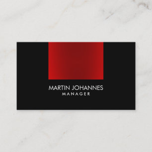 Elegant Professional Red Black Plain Visitekaartje