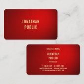 Elegant Professional Red Damask Gold Text Sjabloon Visitekaartje (Voorkant / Achterkant)