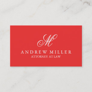 Elegant Professional Red Monogram Visitekaartje