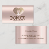 Elegant Professional, Roos Gold, Donuts, Bakery Visitekaartje (Voorkant / Achterkant)