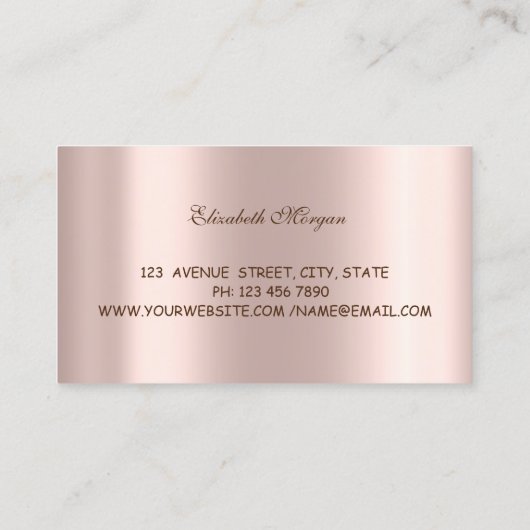 Elegant Professional, Roos Gold, Donuts, Bakery Visitekaartje (Achterkant)