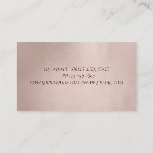 Elegant Professional Roos Gold Lotus Beauty Salon Visitekaartje (Achterkant)