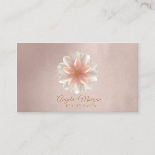 Elegant Professional Roos Gold Lotus Beauty Salon Visitekaartje (Voorkant)