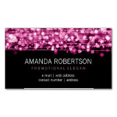Elegant Professional Roze Lichten & Sparkles Visitekaartje Magneet (Voorkant)