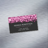 Elegant Professional Roze Lichten & Sparkles Visitekaartje Magneet (Voorbeeld)